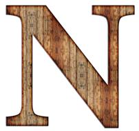 wooden initial alphabet letter n