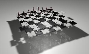 chess strategy puzzle game render