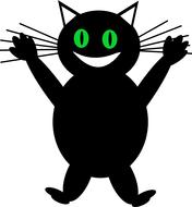 anthropomorphic happy black cat