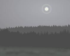 dark picture with forest and ooze
