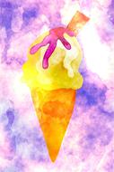 ice cream watercolor paint
