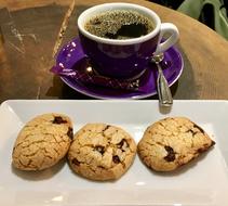 sweet cookies with coffee
