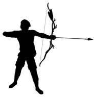 male medieval archer, silhouette