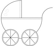 vintage pram, outline