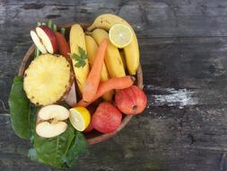 fruits and vegetables on the table