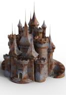 decorative rusty metal medieval castle