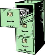 Illustration of filing cabinet