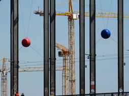 Crane Baukran Site blue sky