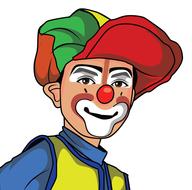 cartoon clown with red nose