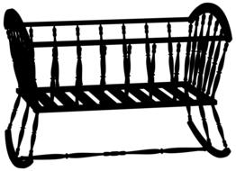 drawing of a child bed made of wood