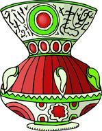 colorful flower vase with patterns