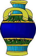 colored vase with patterns