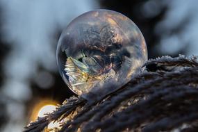 Frozen bubble with winter patterns