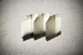 tea bags against the wall
