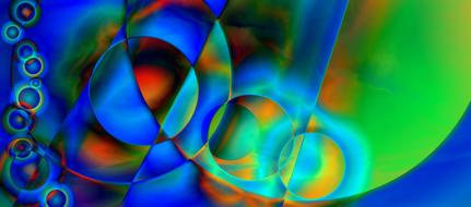 Colorful energy balls and patterns with lights, clipart
