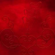 red background with vintage hearts