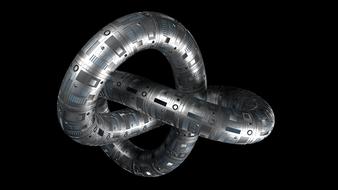 torus knot steel alien design render