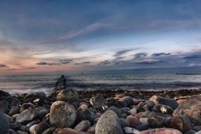 Stone Beach at Evening Sun
