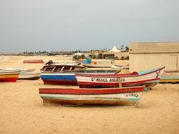 Beach boats in summer