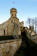 Lincoln Castle - Norman Castle in Lincoln at blue sky background