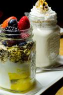 fruit yogurt in a jar