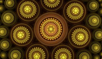 fractal yellow gold circles texture