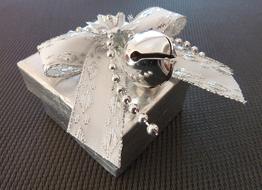 white gift box decorated