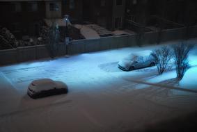 Cars Snow Parking Lot