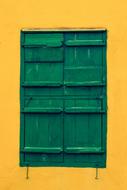 green wooden window shutters in Cyprus