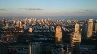 panoramic view of modern city at Mediterranean sea, Israel