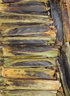 Roasted delicious banana leaf