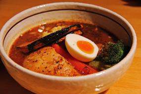 chinese soup with egg in a restaurant