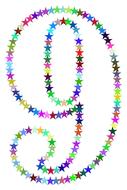 number nine of rainbow stars