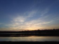 Sunset over River view