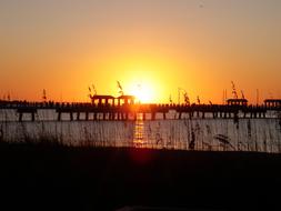 Sunset Pier Reeds