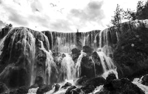 Falls Black And White The Scenery