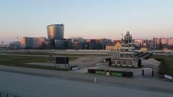 hippodrome in Vienna at colorful sky background, Austria