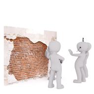 refugees run away wall running away