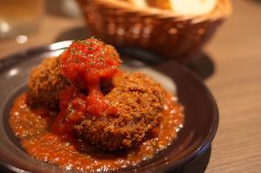 meat snack with sauce