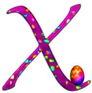 letter X with Easter egg