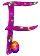 f, initial alphabet letter, easter drawing