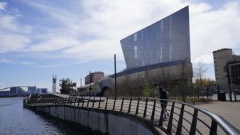 futuristic building of Imperial War Museum North, uk, England, manchester