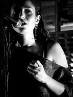 Black And White Singing girl
