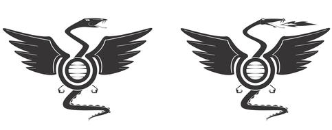 symbol wing mythological isolated