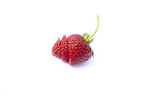 funny sweet strawberries on a white background