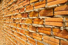 brick wall with cement at a construction site