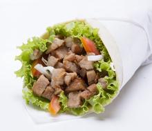 Vegetable and kebab sandwich