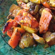 roasted vegetables with sauce
