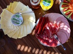 Cheese and meat platter