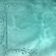green background with vintage floral corner
